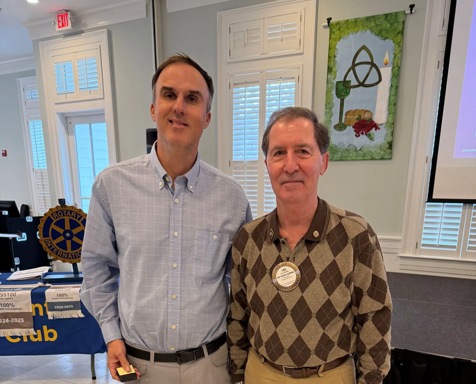 Hill Durant receives a Paul Harris Fellowship award