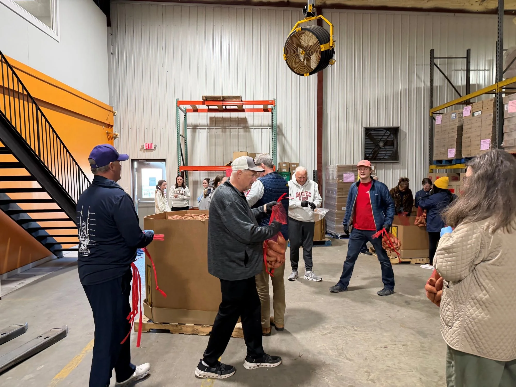 Getting the sweet potatoes