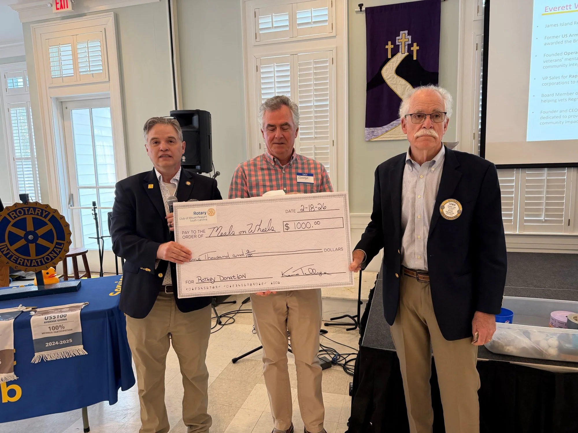 Meals On Wheels receives a donation