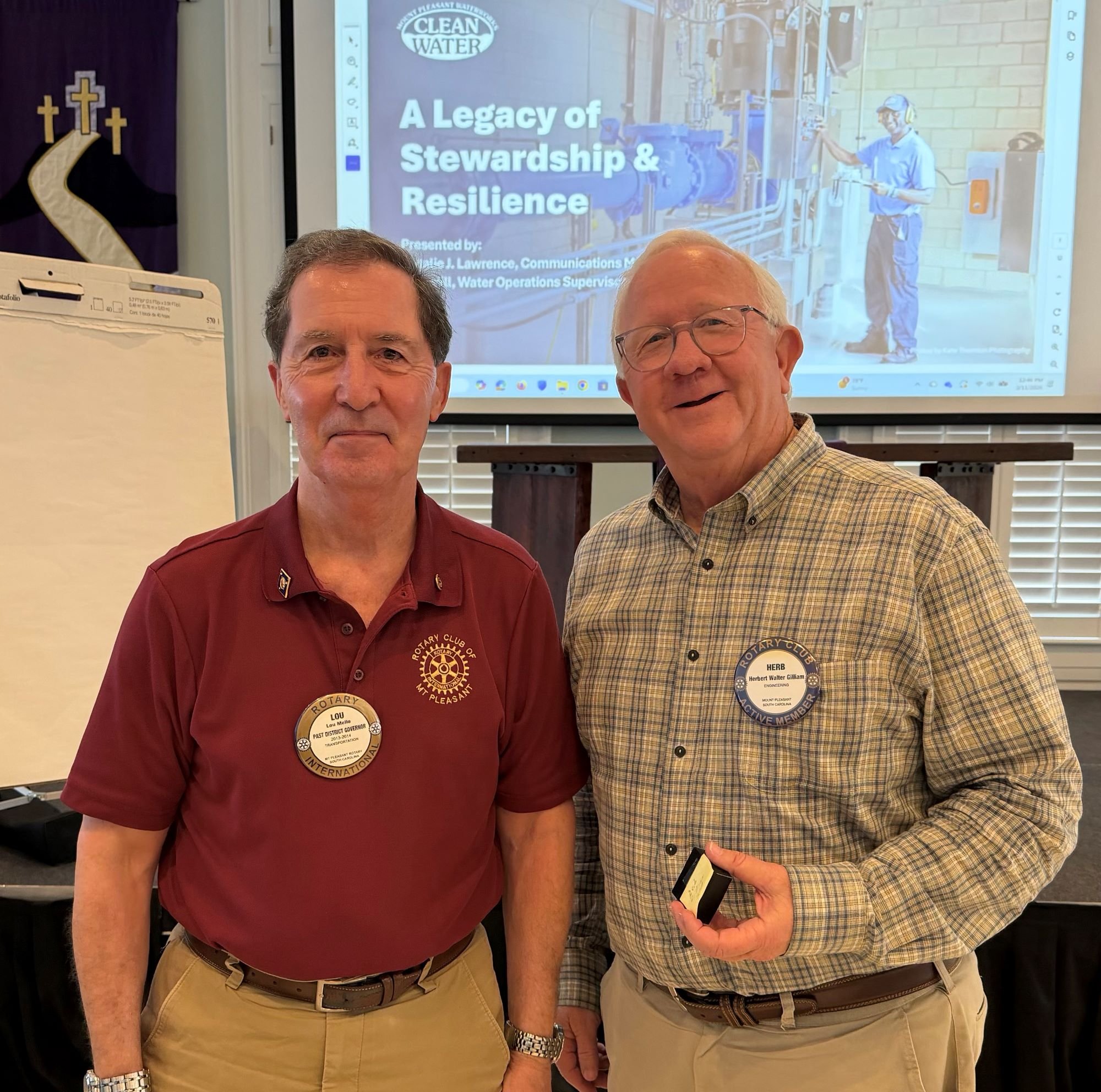 Herb Gilliam receives the Paul Harris Award...