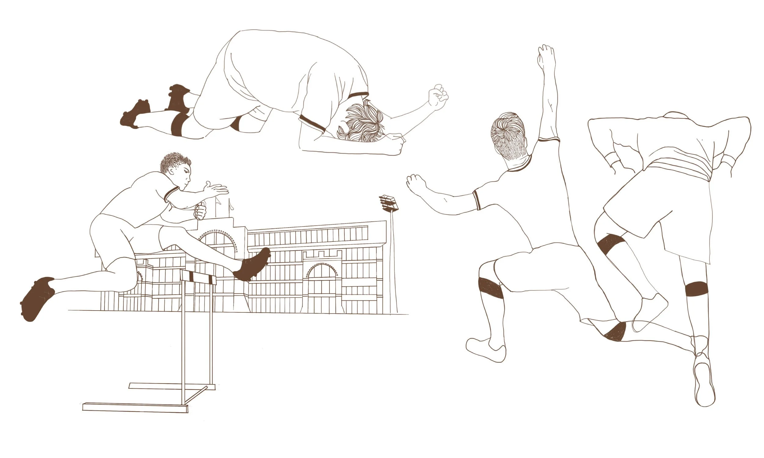 Handgezeichnete Skizzen im Prozess, die verschiedene Illustrationen der sportpsychologischen Module des FC St. Pauli zeigen.