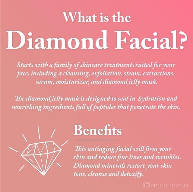 Facial is my second favorite F word and 💎 are everyone&rsquo;s best friend. The two together?! 💁🏻&zwj;♀️ Shining bright all day long. Book your Diamond Facial at either @lemontreespa location, #stpetebeach or #tierraverde ☀️
.
.
.
.
.
.
.
.
.
#dia