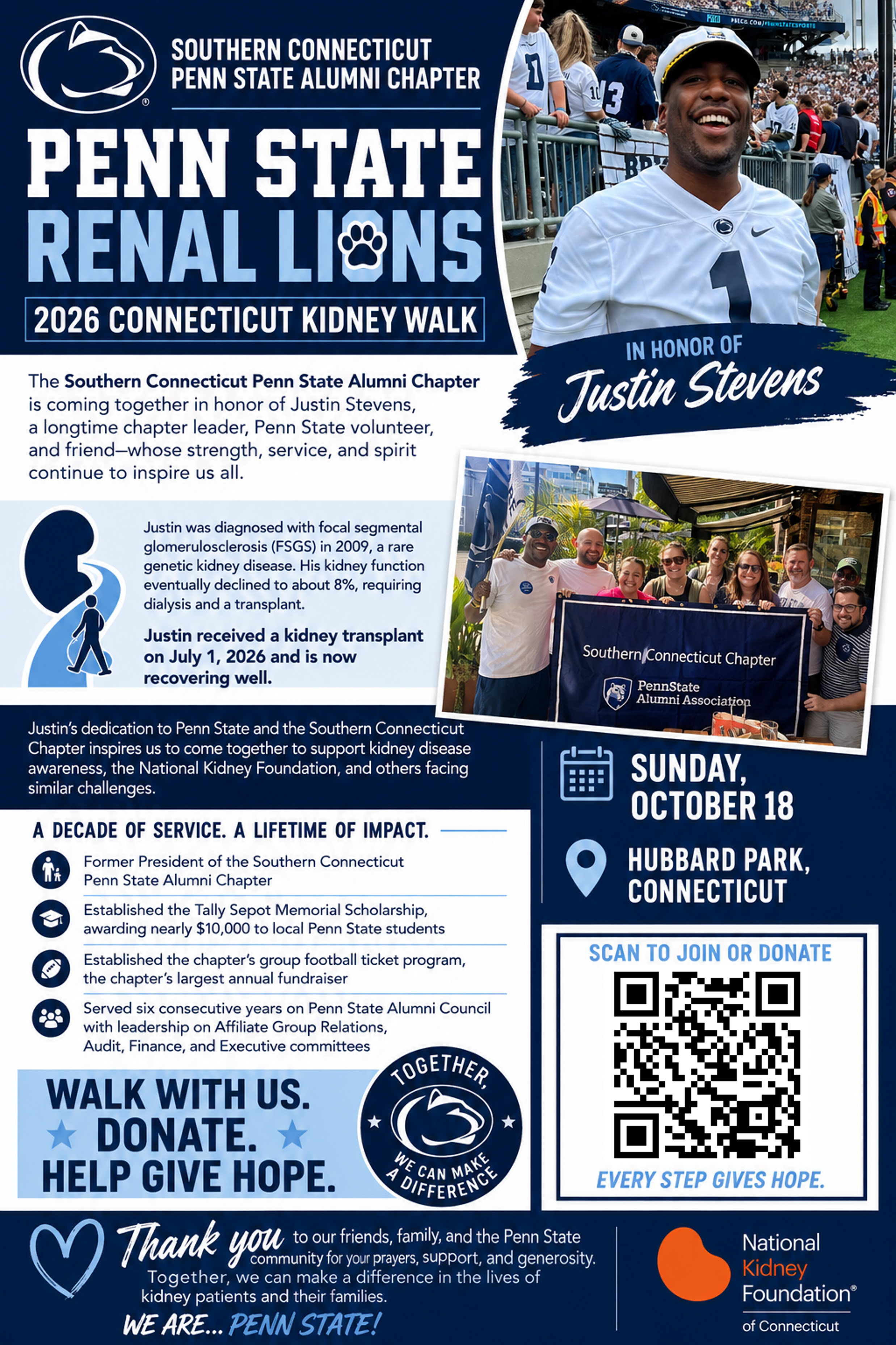 10/18 2026 CT Kidney Walk - Team Renal Lions