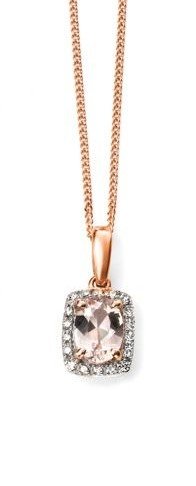 9ct Morganite &amp; Diamond Necklace