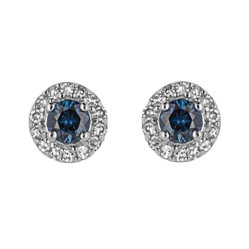 9ct Blue Sapphire & Diamond Earrings