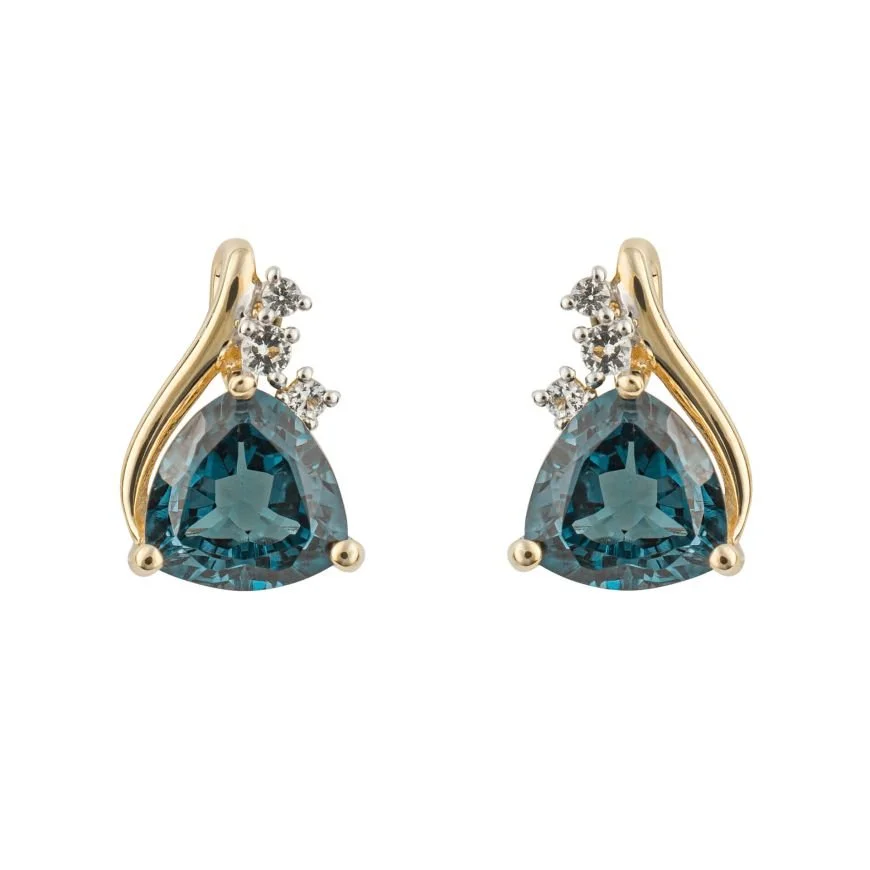 9ct Topaz & Diamond Earrings