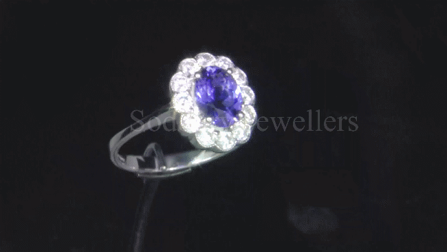 18ct Tanzanite &amp; Diamond Ring 1.60/0.66cts
