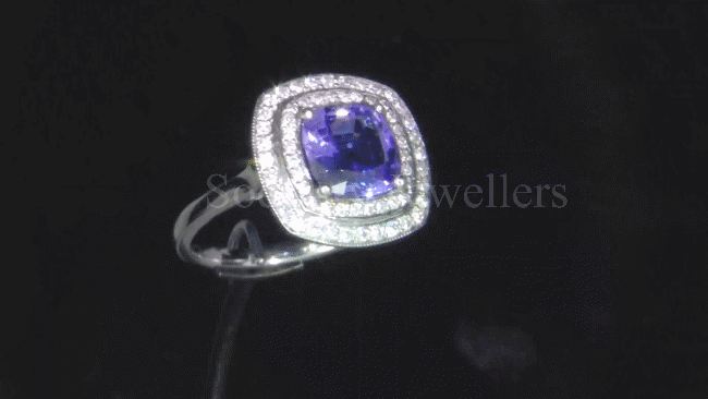 Platinum Tanzanite &amp; Diamond Ring