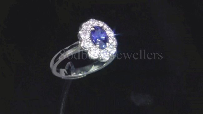 Platinum Sapphire & Diamond Ring