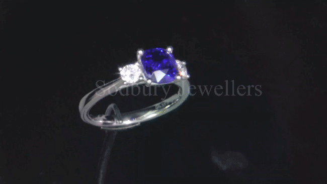 Platinum Sapphire & Diamond Ring