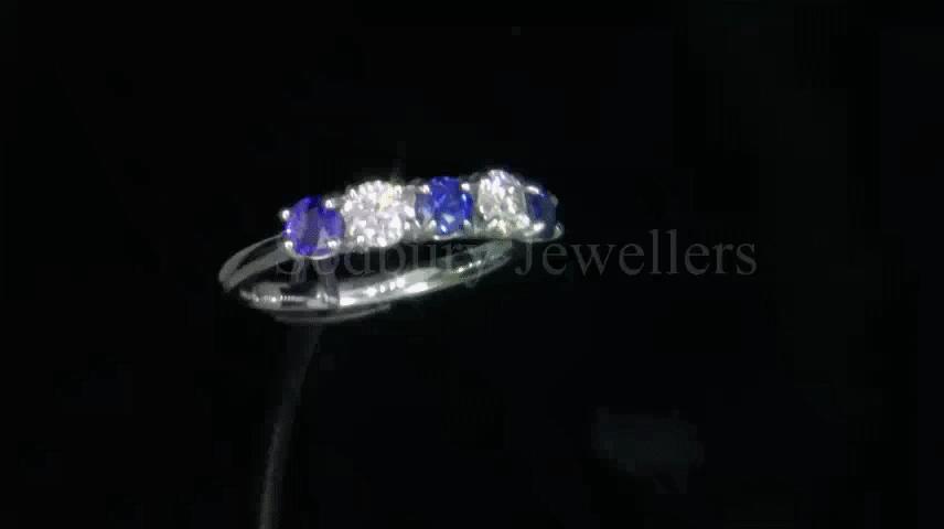 Platinum Sapphire & Diamond Ring