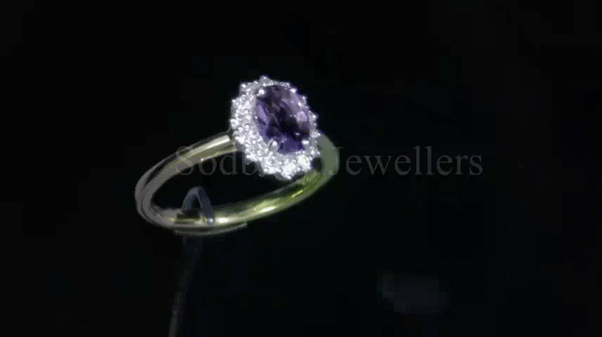18ct Amethyst & Diamond Ring