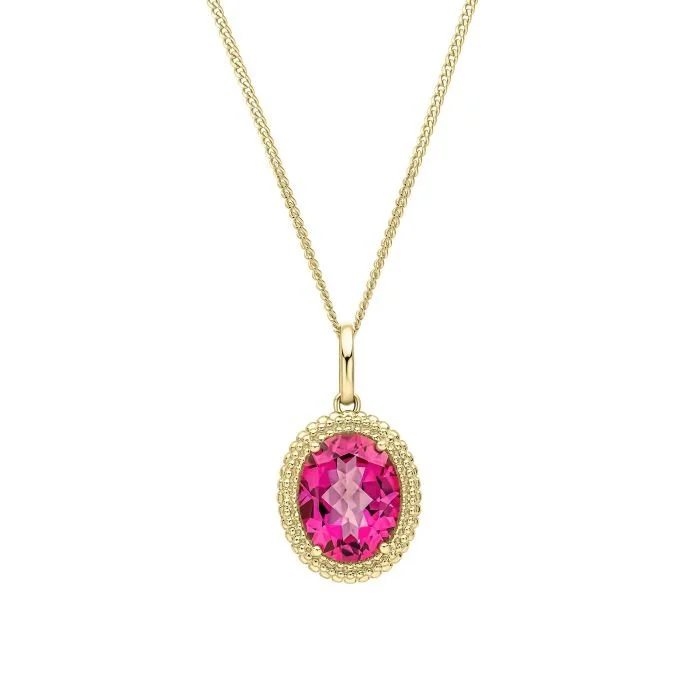 9ct Pink Topaz Necklace