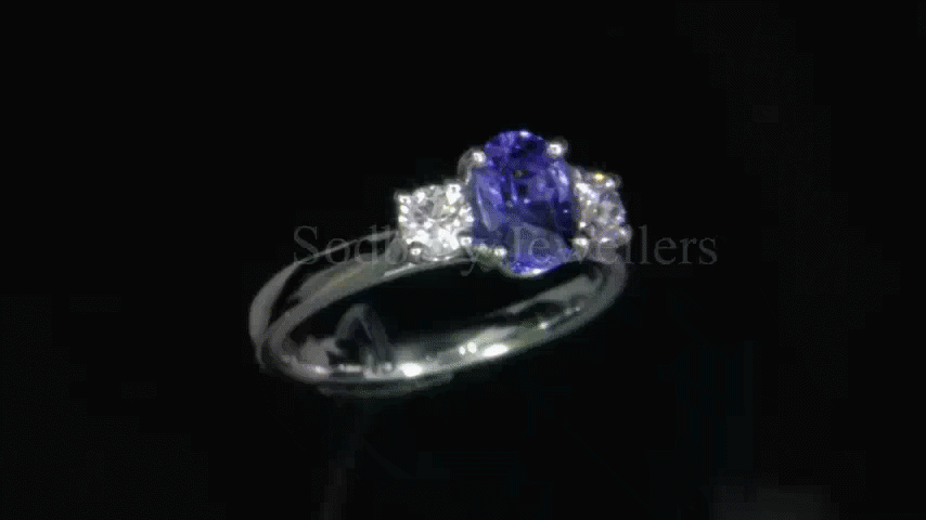 Platinum Sapphire & Diamond Ring