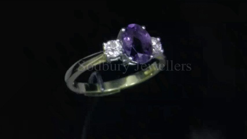 18ct Amethyst & Diamond Ring