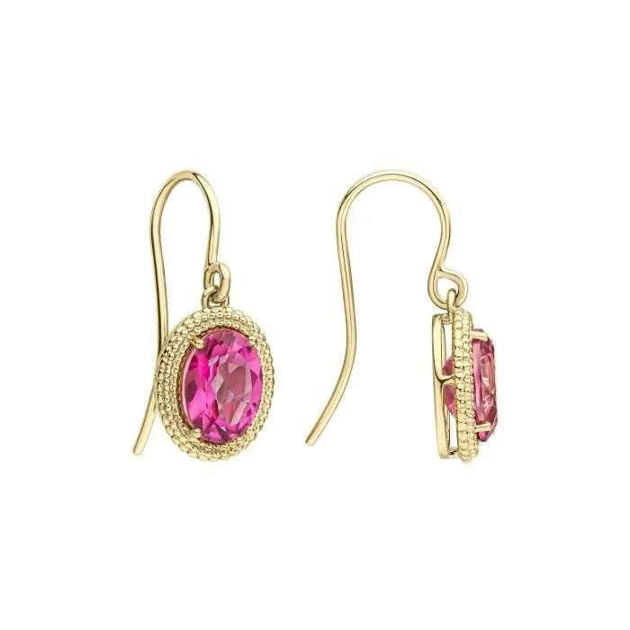 9ct Pink Topaz Earrings