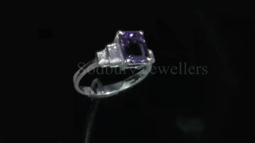 18ct Amethyst & Diamond Ring