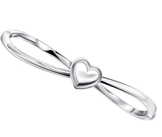 Silver Heart Bangle