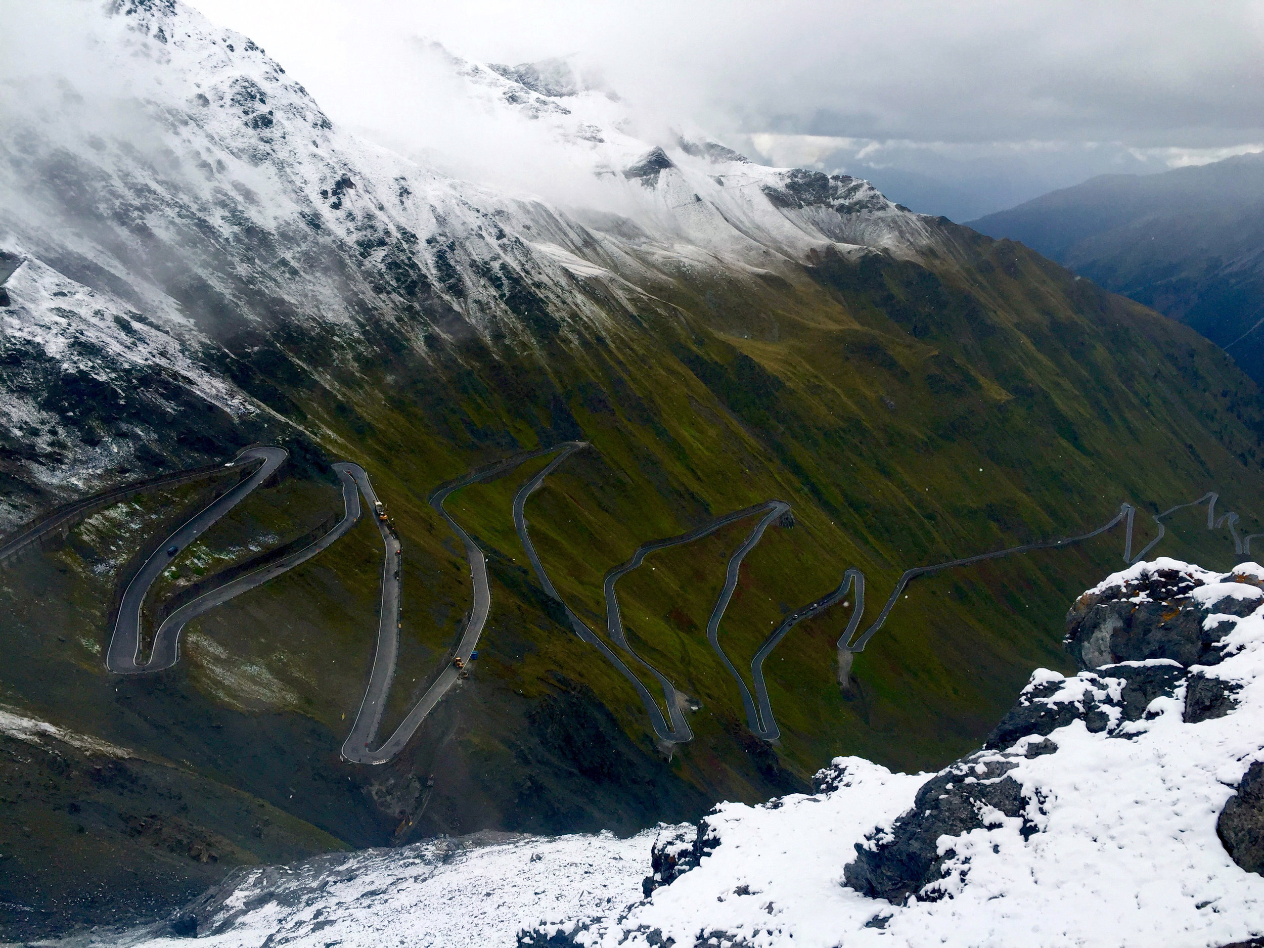A climb up Stelvio earns you a snowball fight. 