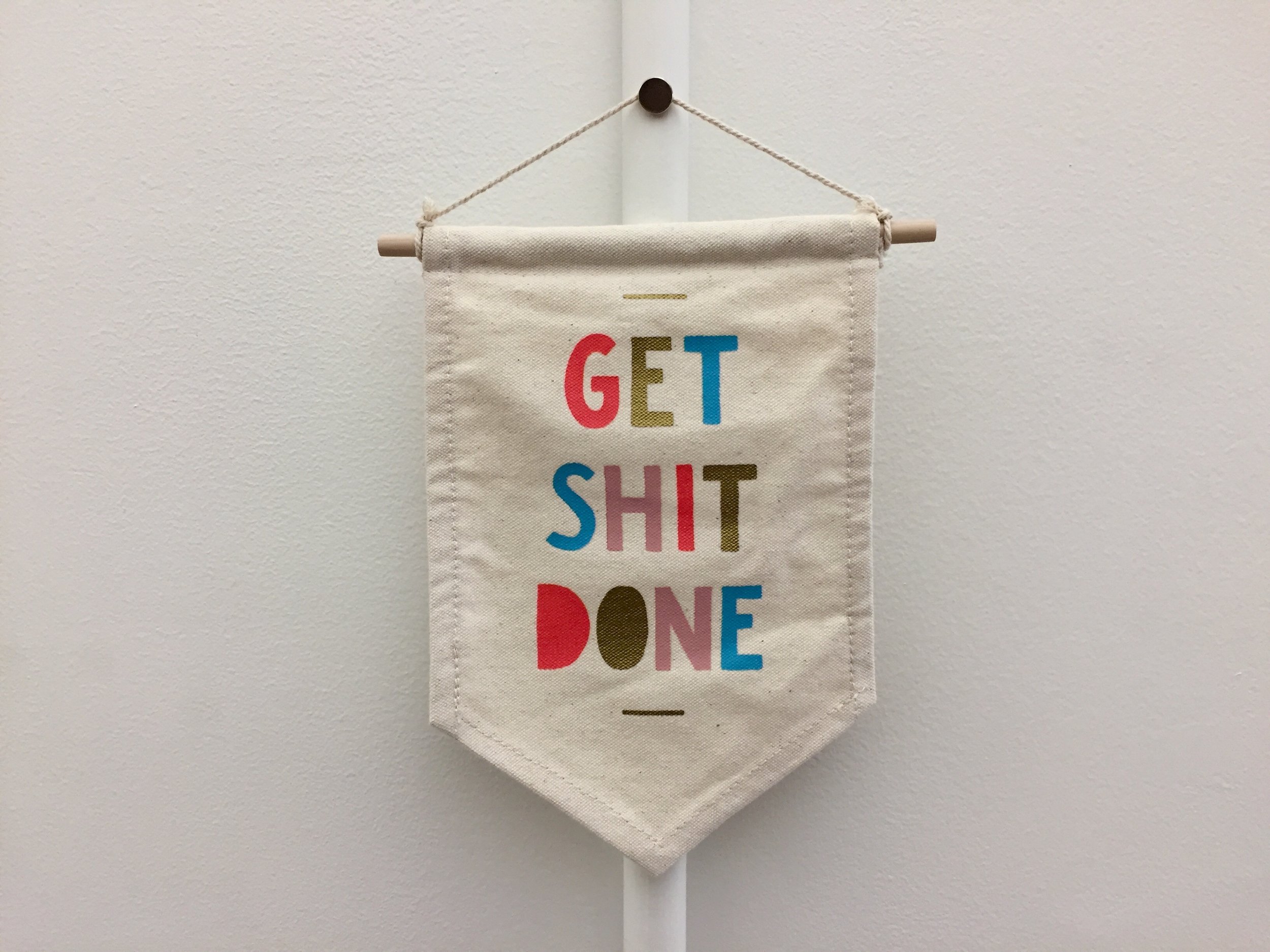 An artisan, hand-crafted reminder to stay, ahem, focused.
