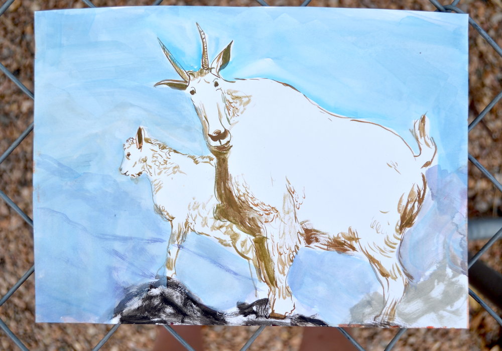 Kat Kinnick-Mountain Goats-Gouache on Paper.JPG