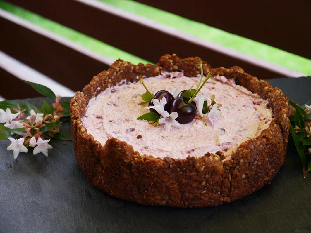 Cherry & Coconut Cheesecake