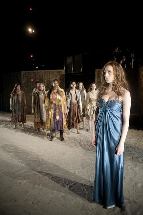 The Trojan Women, Ripe Time, SUNY Purchase, 2008, Pictured: Waymon Arnette, Landon Boyter, Karina Bradfield, Marcus Callendar, Aja Salakaster, Caleb Eberhardt, Lilly Egan, Sayre Fox, Le'Asha Julius, Jen Loring, Caitlin Ma, Aleca Piper, Melissa Toomey, and Sophia Zukowski