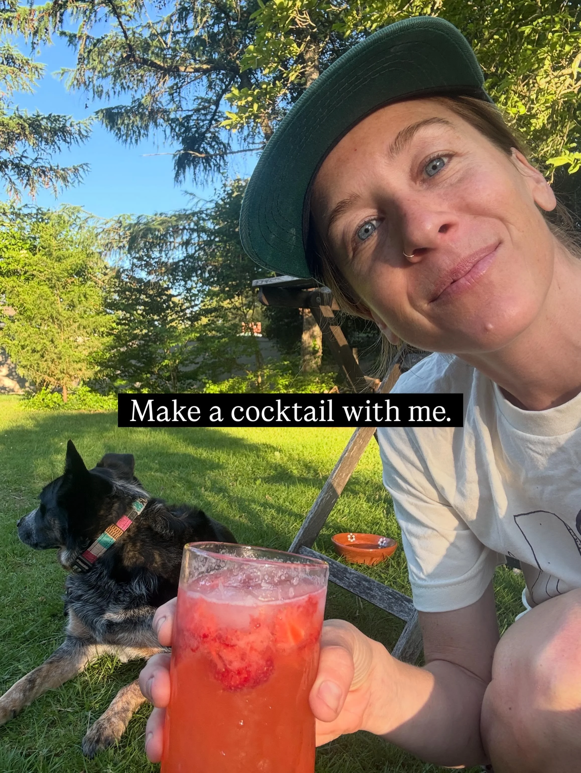 make a strawberry gin smash with me. strawberries from the garden. 🍓