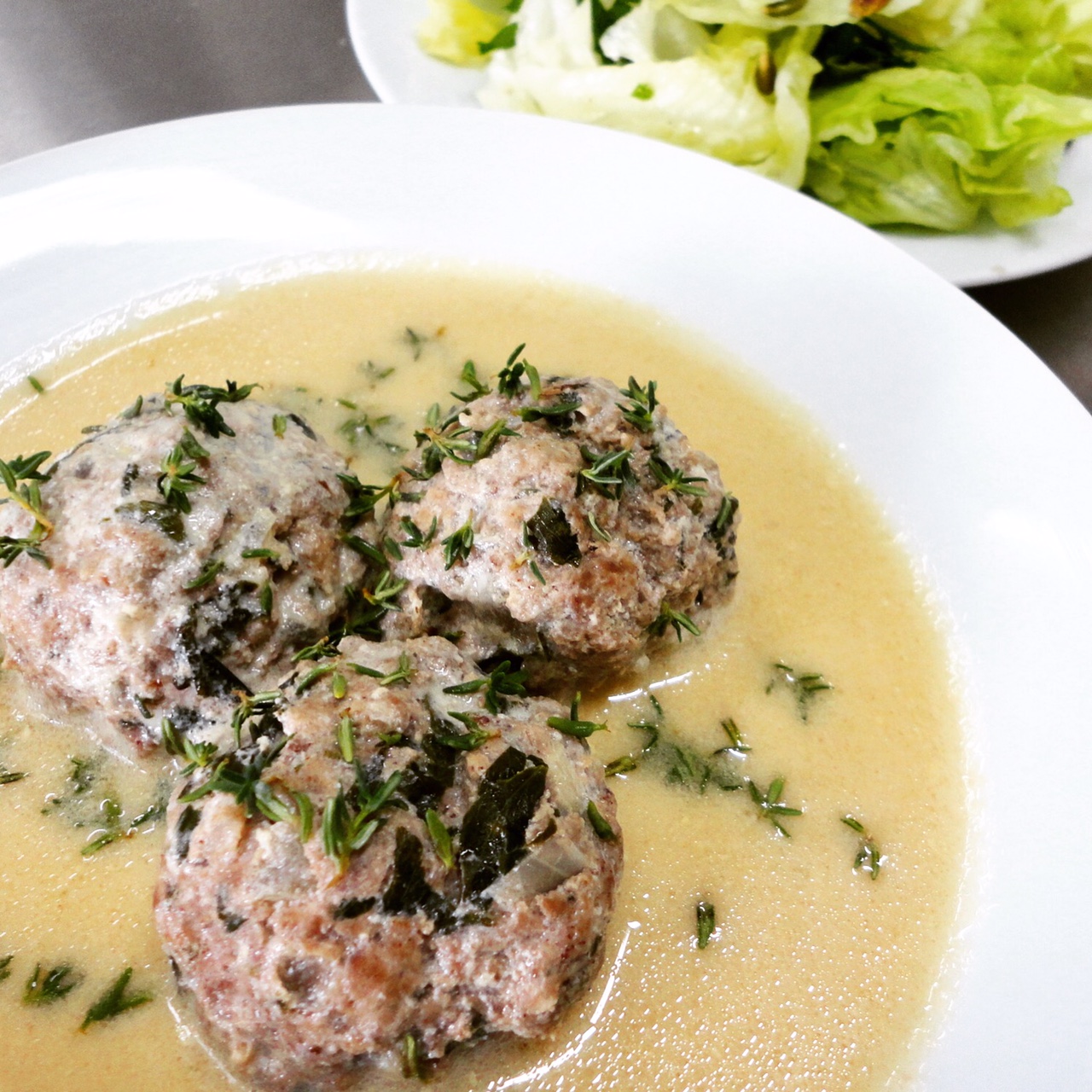 Greek Avgolemono (Egg & Lemon) Soup with Meatballs