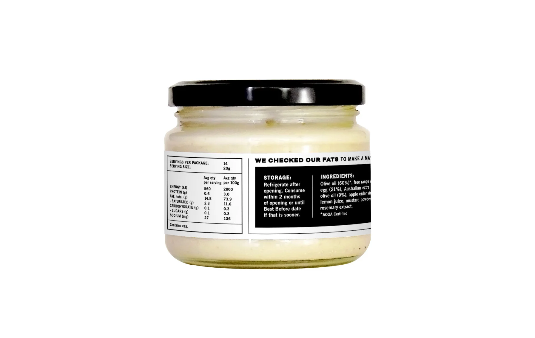 GOOD FAT™ Mayo Made with Olive Oil and Free Range Whole Eggs