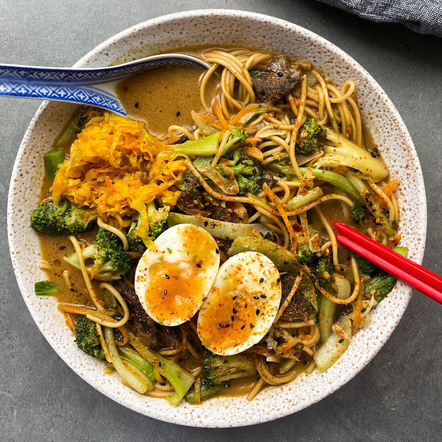 Burnt Miso, Beef, Broccoli &amp; Chilli Ramen