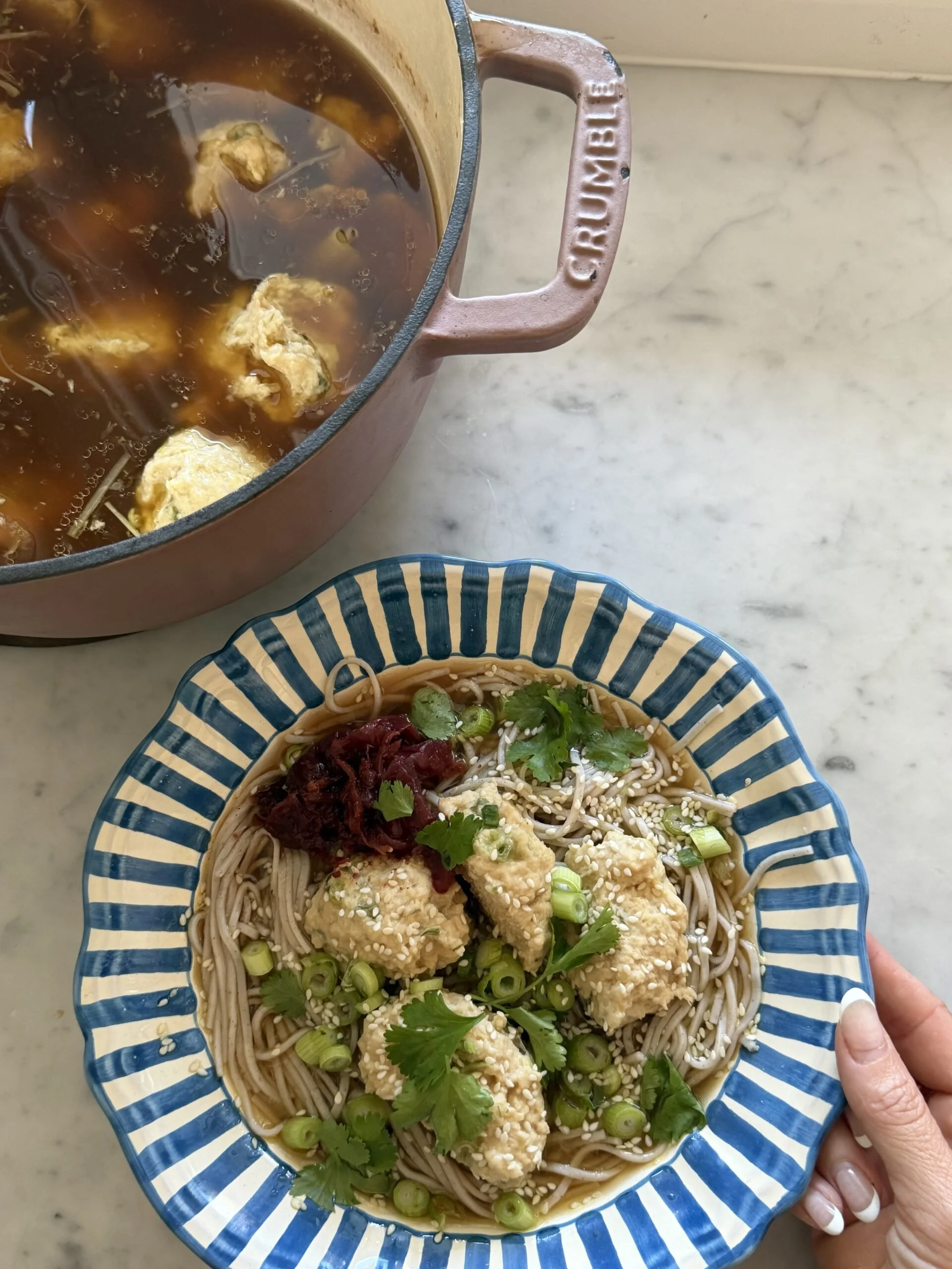 Boob To Food Chicken Meatballs in Gingery Broth 