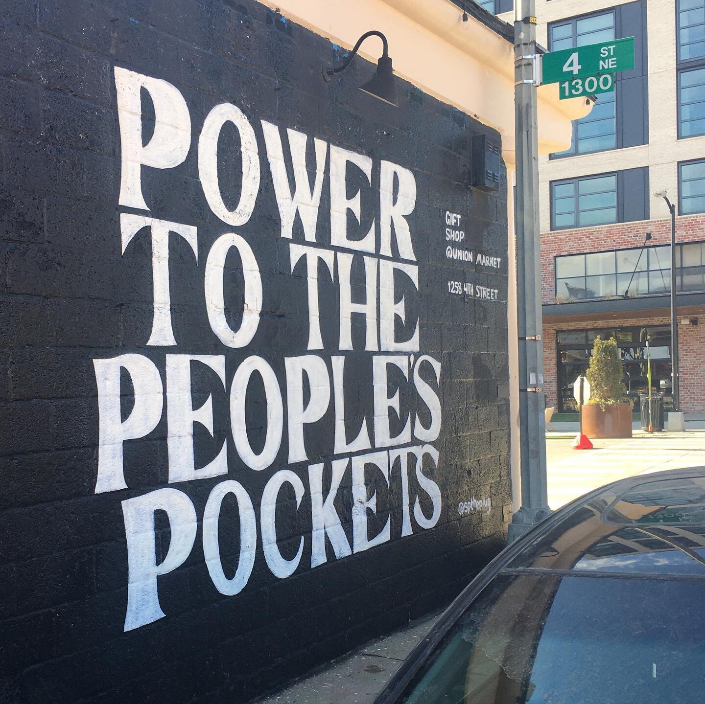 &ldquo;Power to the People&rsquo;s Pockets&rdquo; New Mural up in Union Market (4TH &amp; Neal ST NE) @thisheregiftshop @creativetheoryagency