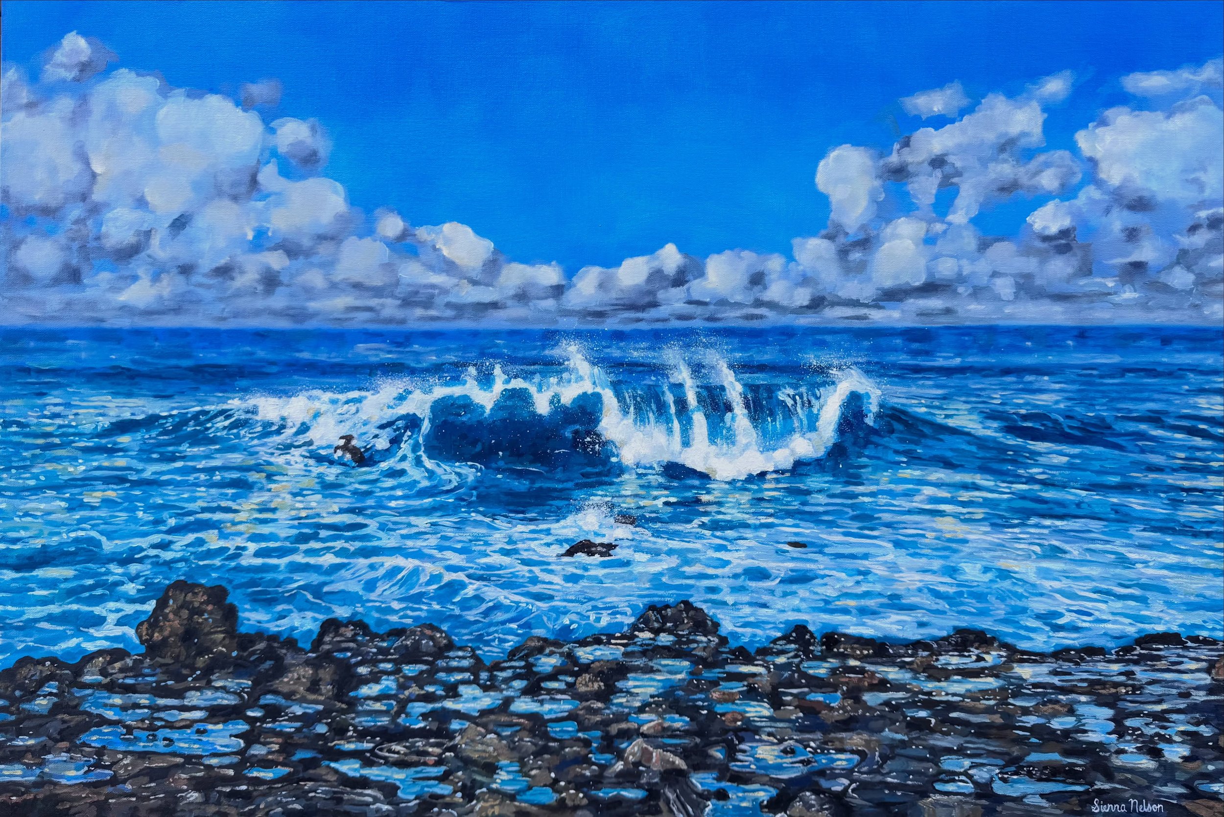 &lsquo;Sundown at Ho&rsquo;okipa Bluff&rsquo;
oil on canvas 
24x36in
.
.
#painting #artistsoninstagram #siennanelsonstudios