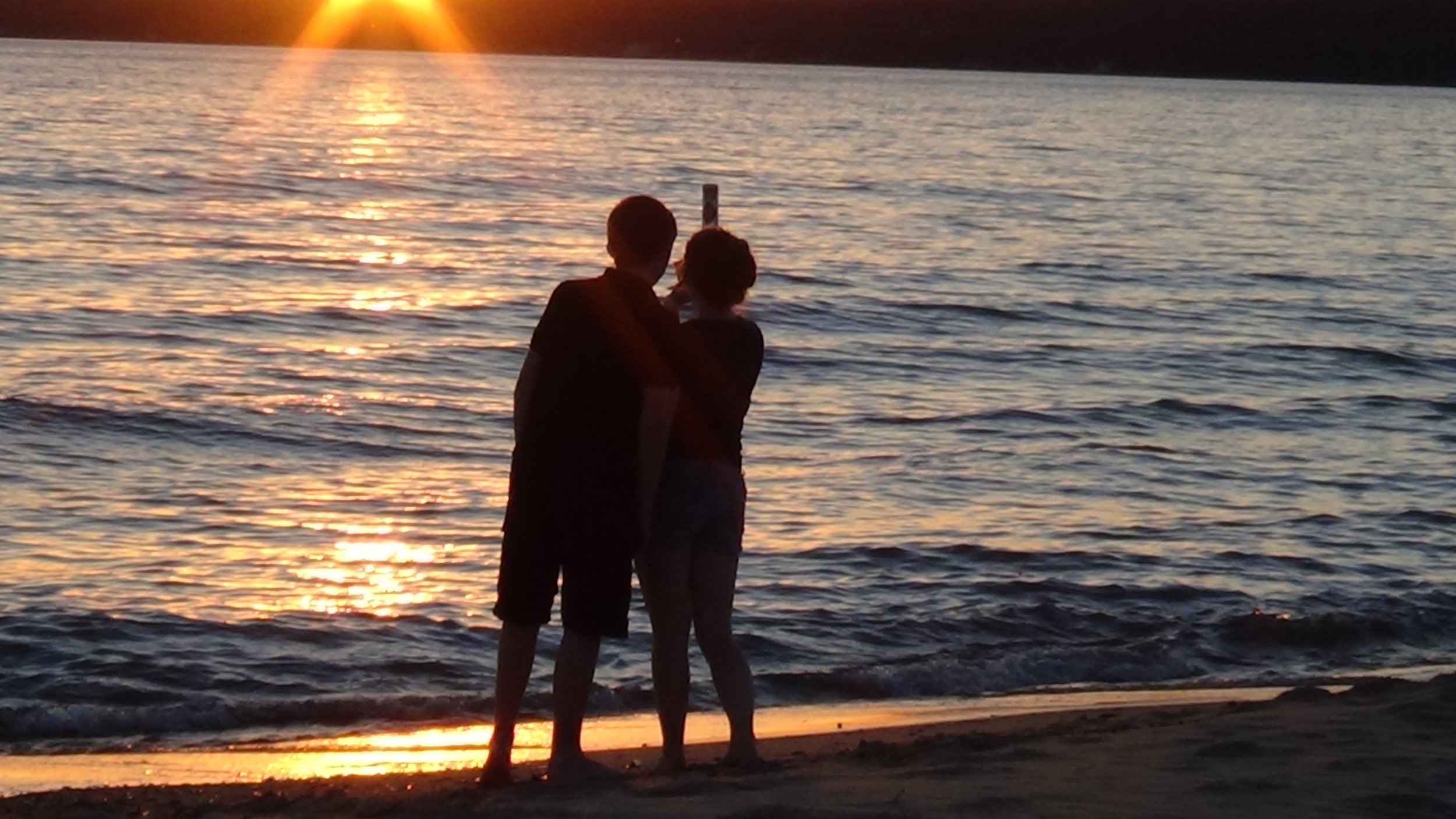 The sun setting at petoskey state park