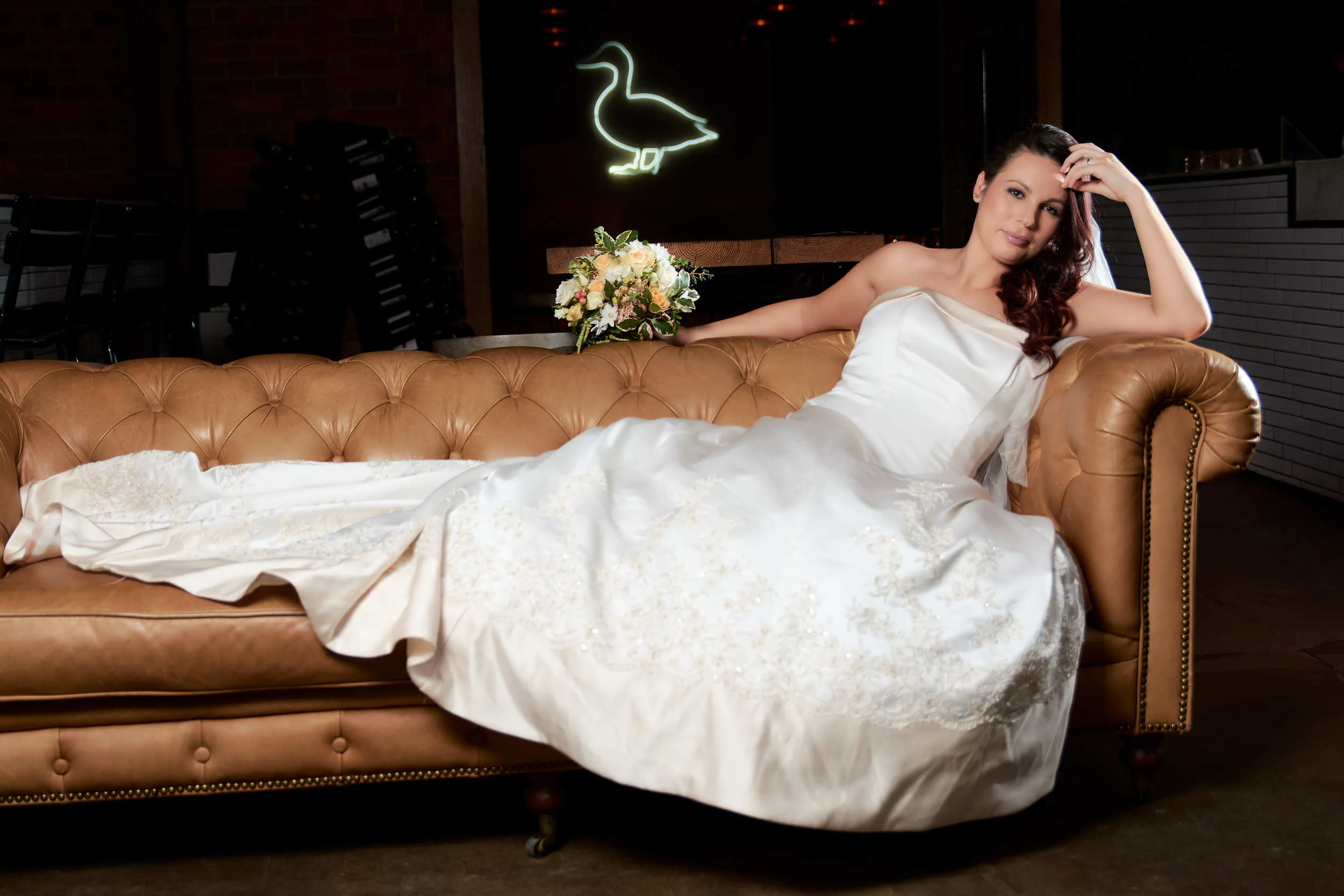 Melbourne wedding photography Red Hill Epicurean bride on couch