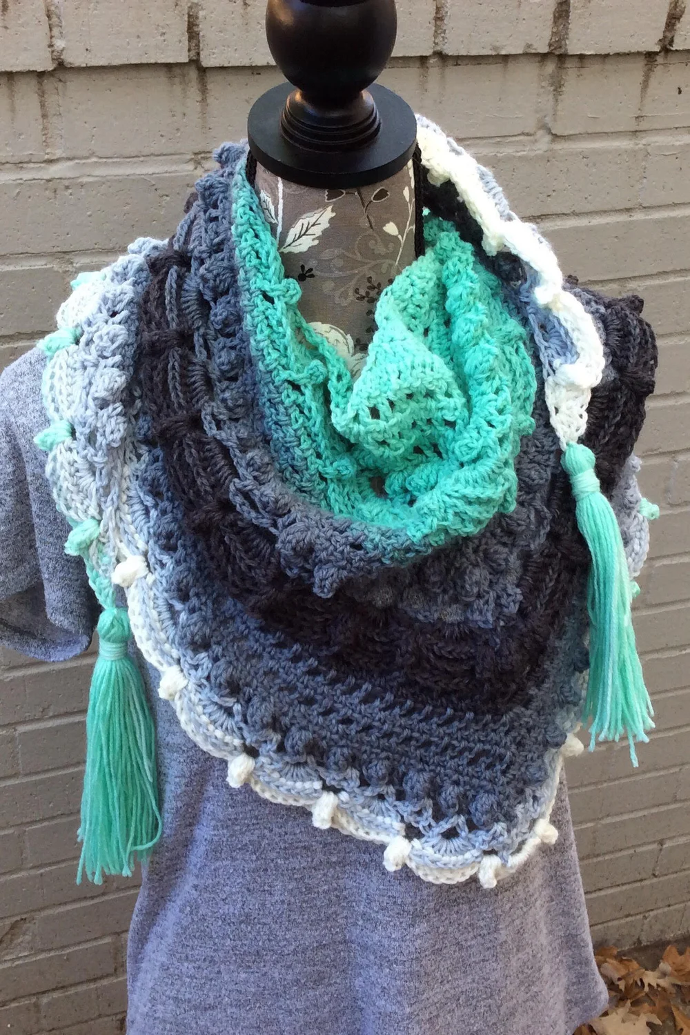 Handmade Crochet Wandering Road Mandala, Shawl, Scarf, Gifts