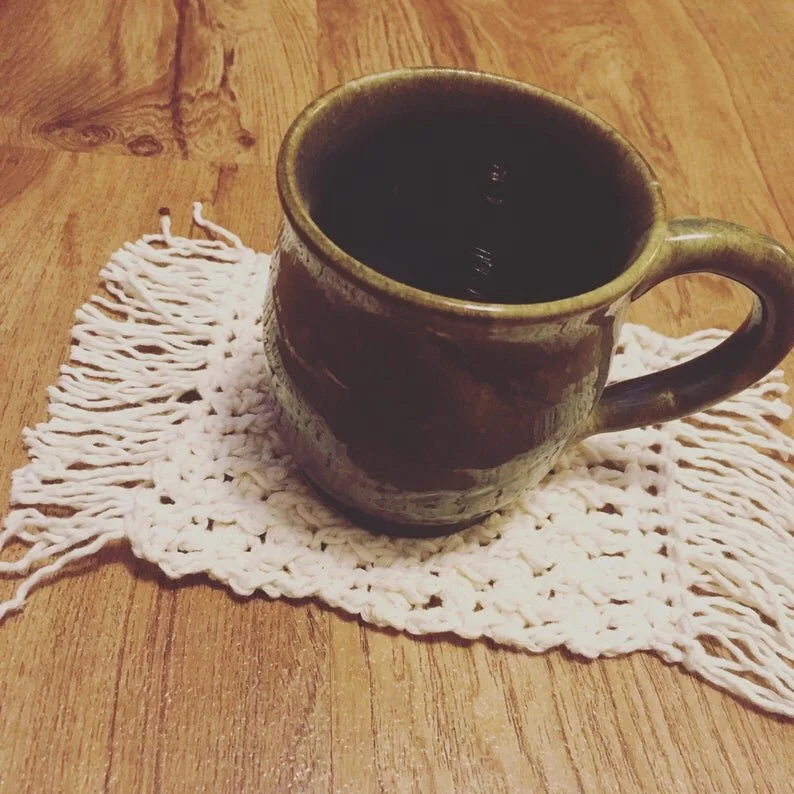 Set of 4 Handmade Crochet Coffee Coaster 100% Cotton