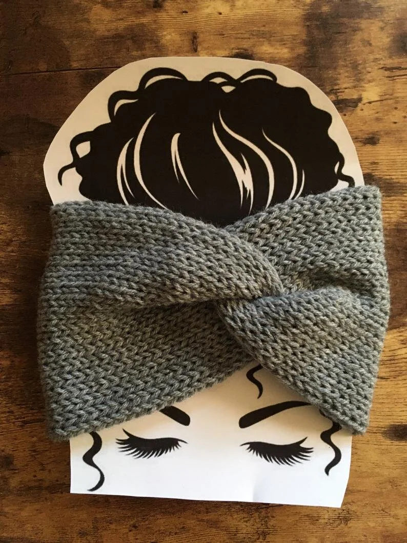 Handmade Knit Turban Style Womens Ear Warmer Headband  display picture 3