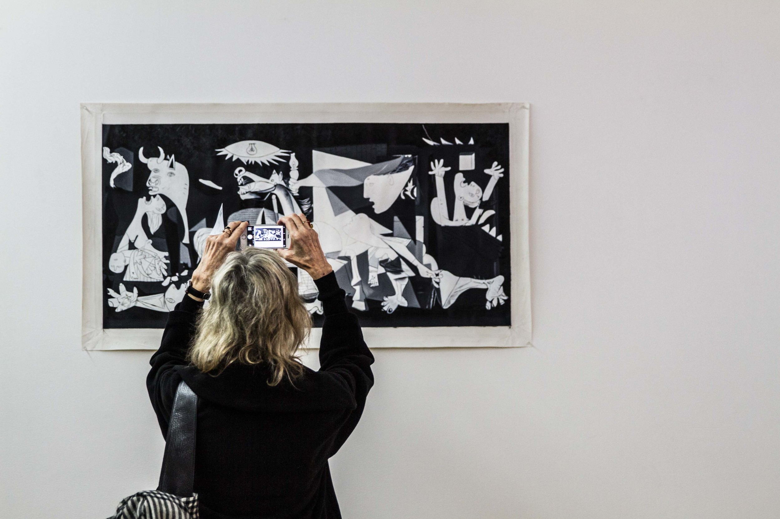   Artsheaven.com   painting-8598 (  Guernica)&nbsp;&nbsp; 2016 Installation view,&nbsp; The Fraud Complex ,&nbsp;West Space, Melbourne, 2016 oil painting reproduction on canvas Photograph: Alan Weedon. 