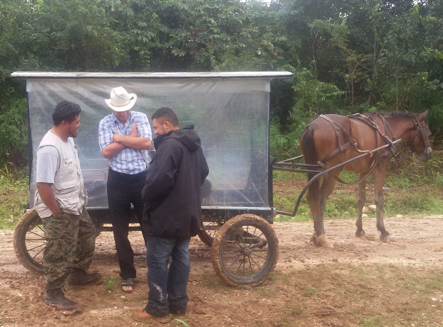 A Mennonite having an informal conversation with two rangers from the CSFI. Photo: Benjamin Costerousse
Normal
0
21
false
false
false
DE-CH
X-NONE
X-NONE
/* Style Definitions */
table.MsoNormalTable
{mso-style-name:"Table Normal";
mso-tstyle-rowband-size:0;
mso-tstyle-colband-size:0;
mso-style-noshow:yes;
mso-style-priority:99;
mso-style-parent:"";
mso-padding-alt:0cm 5.4pt 0cm 5.4pt;
mso-para-margin:0cm;
mso-para-margin-bottom:.0001pt;
mso-pagination:widow-orphan;
font-size:10.0pt;
font-family:"Calibri","sans-serif";}