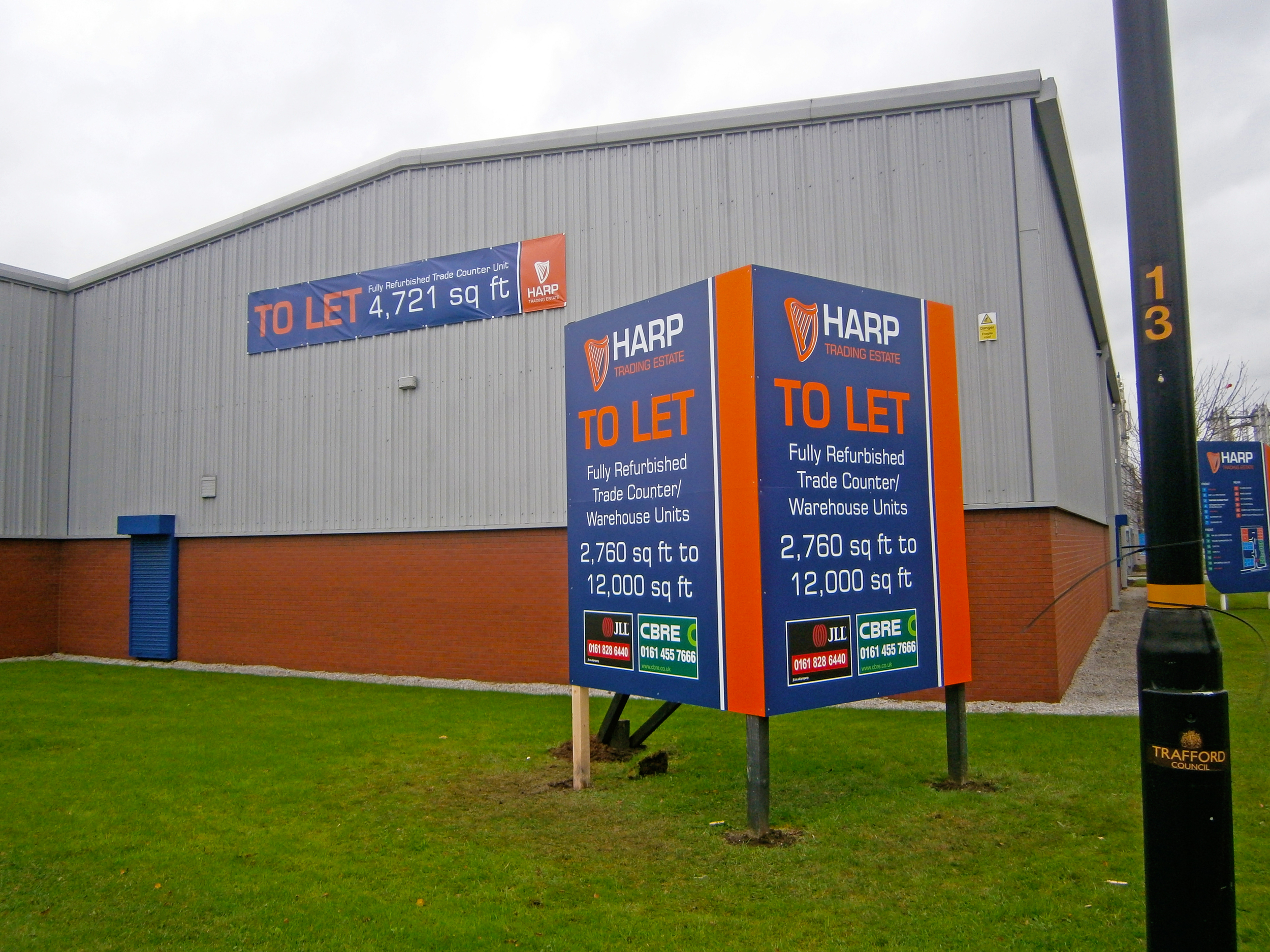 Free standing entrance sign and promotional banners