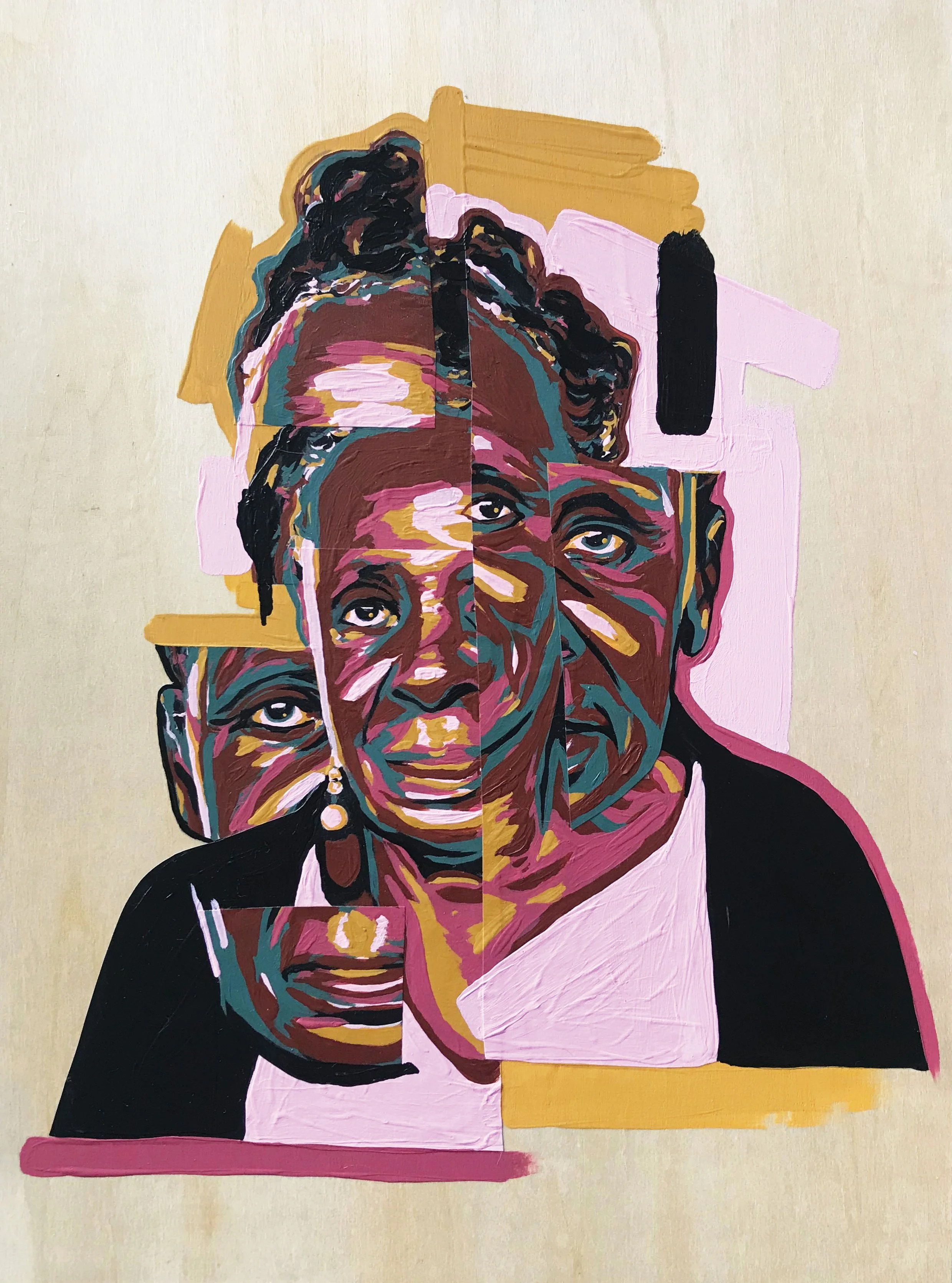 Portrait with Pink and Ochre