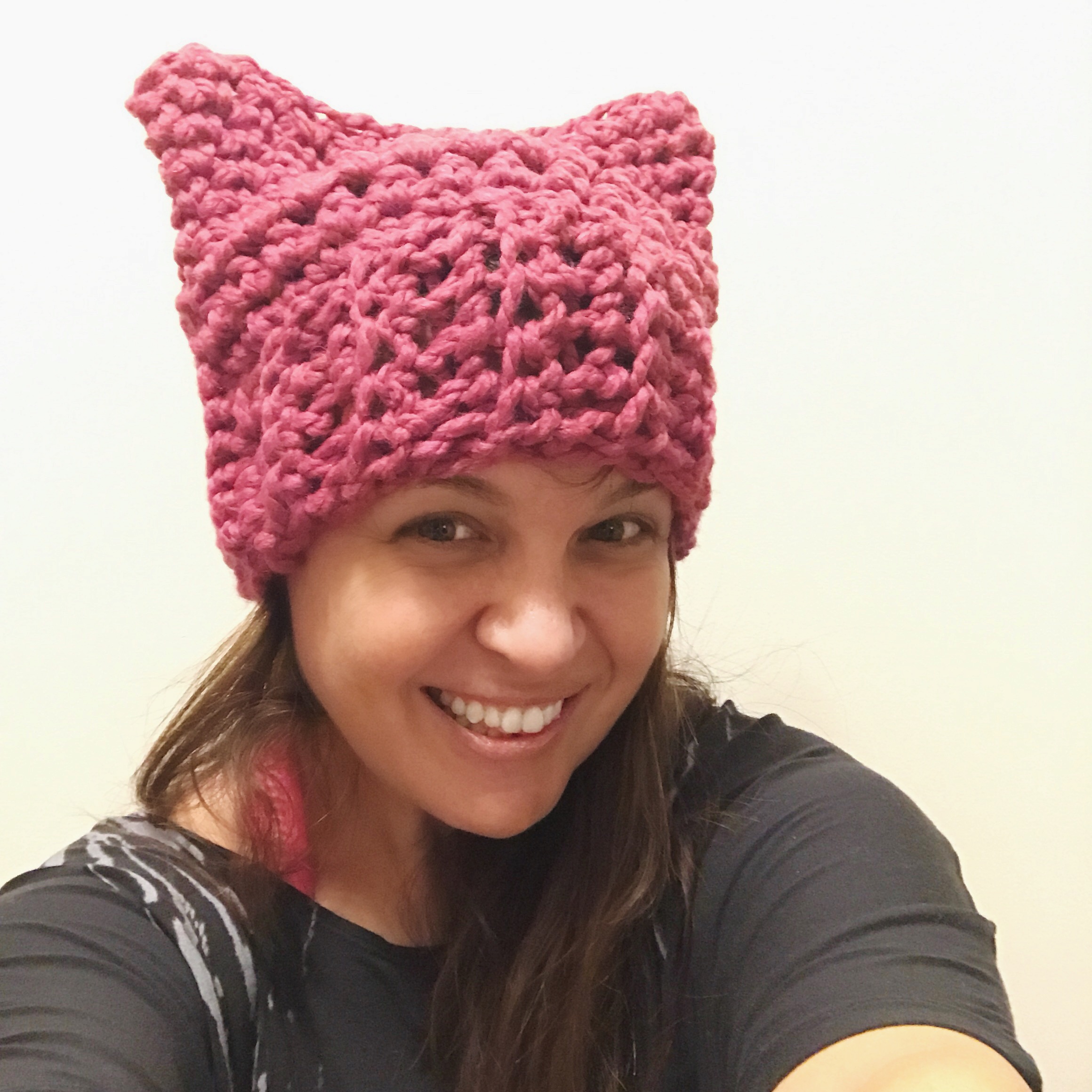 Pink pussy hat cat hat crochet hat.
