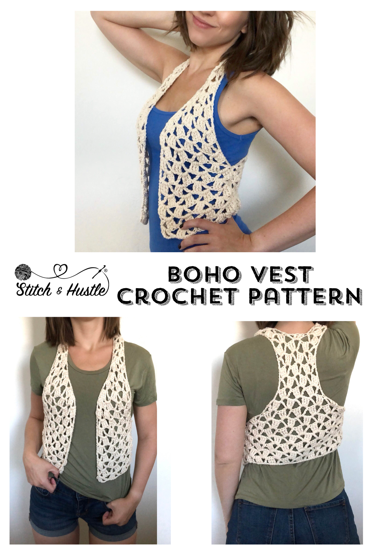 Let S Be Vesties With This New Boho Chic Exclusive Crochet Pattern Kit Stitch Hustle