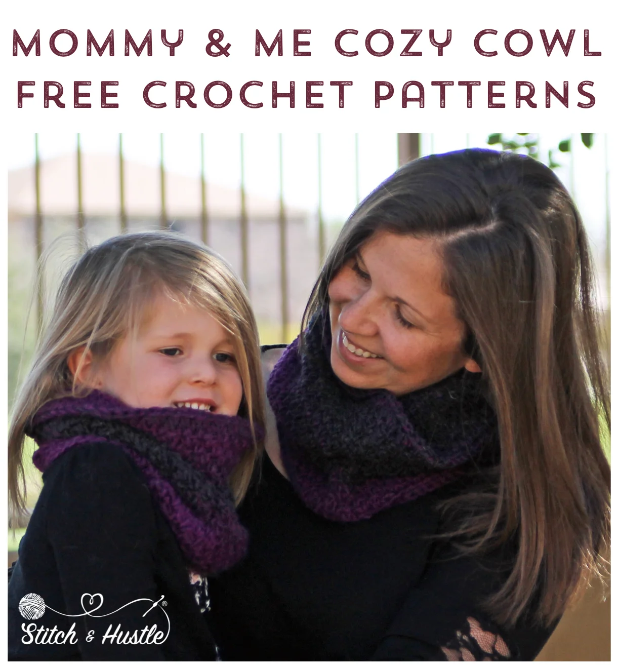 The Armonk Mommy & Me Cowl Set Free Crochet Patterns (and Yes, Daddy