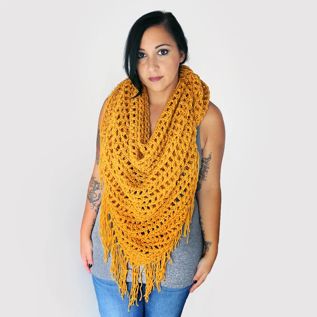 Boho Fringe Triangle Scarf Pattern