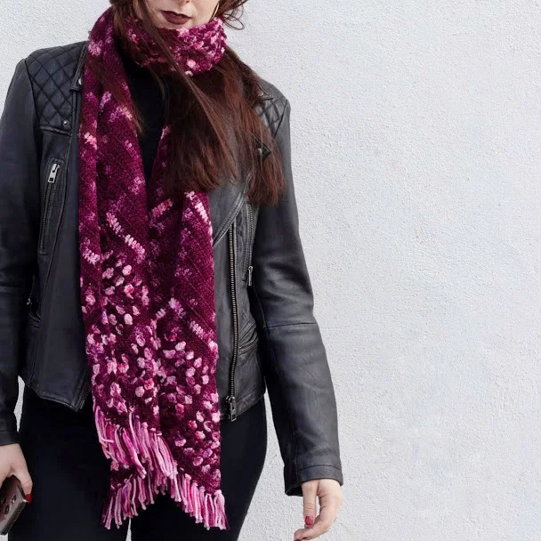 Kaleidoscope Scarf Crochet Pattern by The Queen Stitch