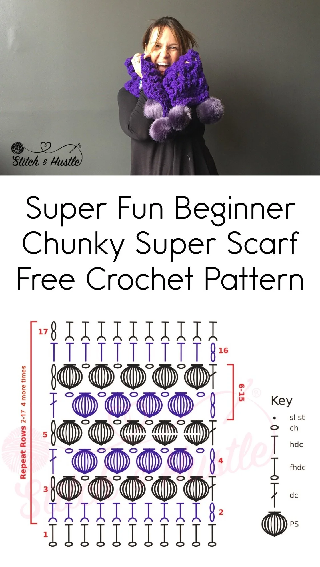 Chunky Wool Super Scarf Free Crochet Pattern — Stitch & Hustle