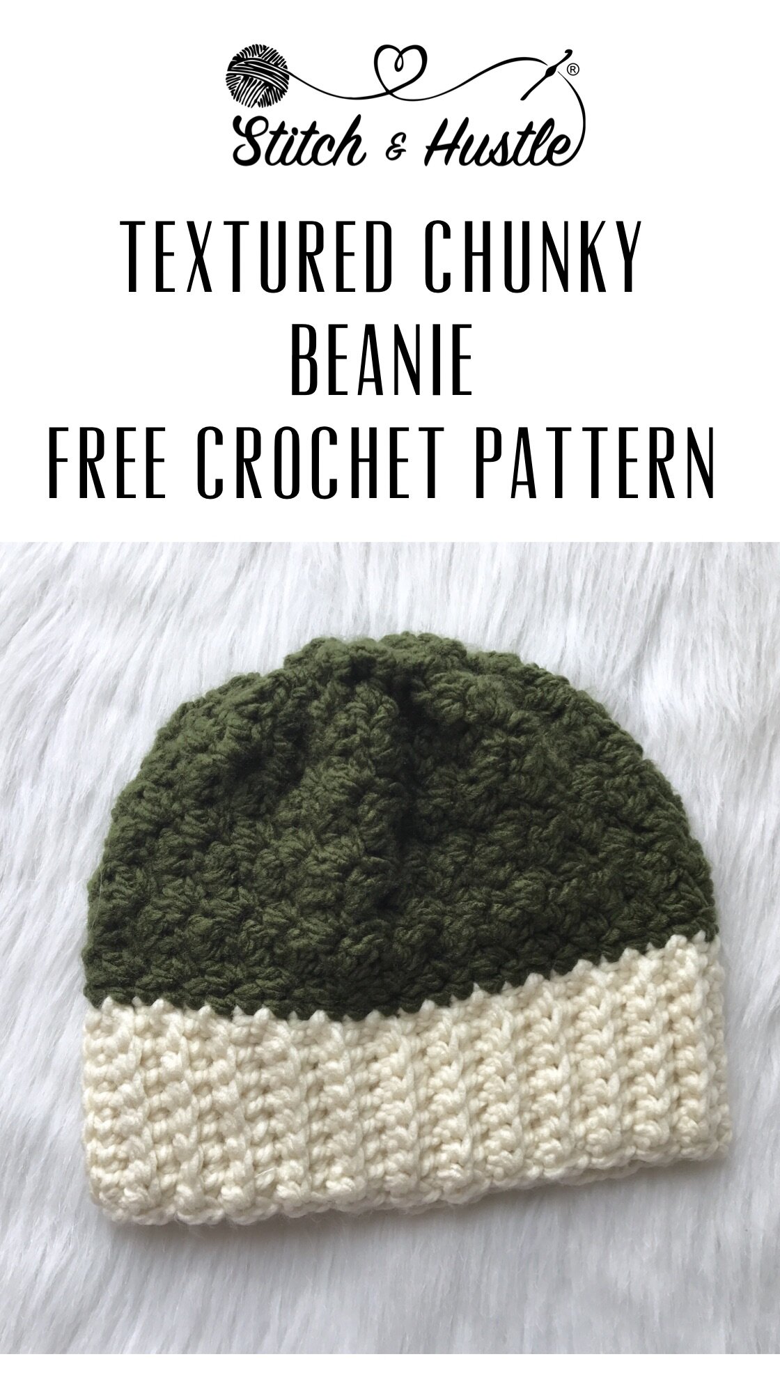 Two Tone Beanie Free Crochet Pattern 
